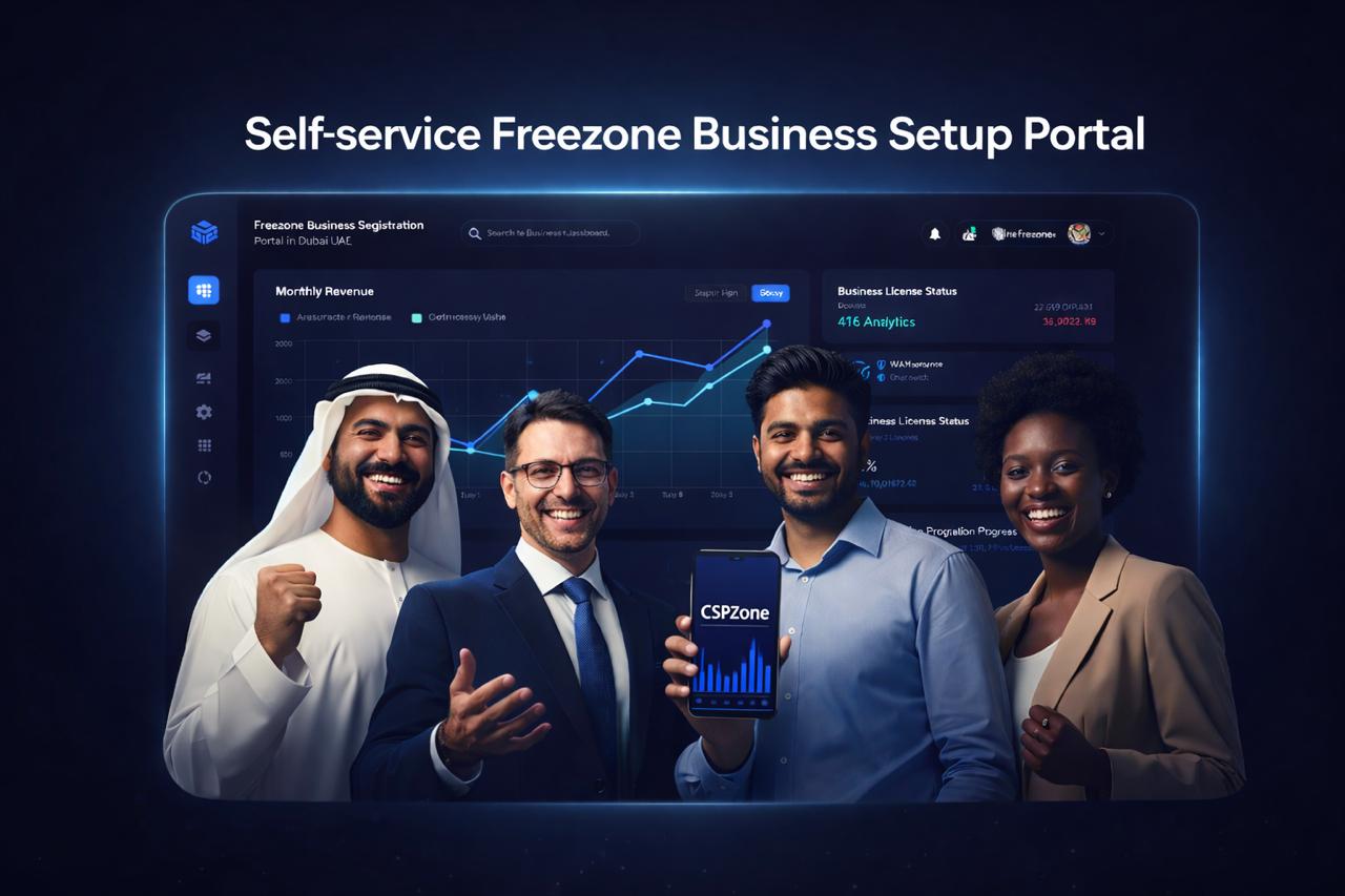 CSPzone Freezone Business Registration Dashboard - Analytics, License Status, Company Formation Progress